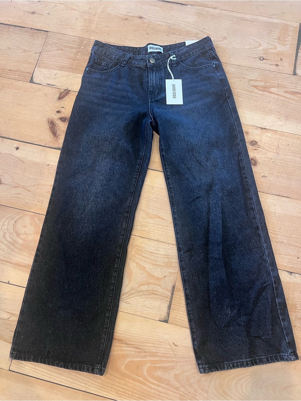 Disclosure Fearless Soul Black Wide-Leg Jeans with Pink/Teal Graphic Streetwear - Picture 4 of 12